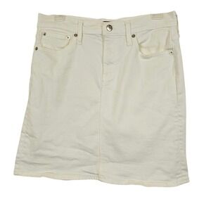 J.Crew Womens 4 White Jean Denim Short Mini Skirt Clean Girl Minimalist Classic